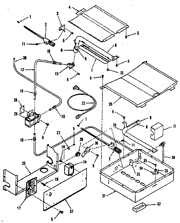 Broiler & oven burner section