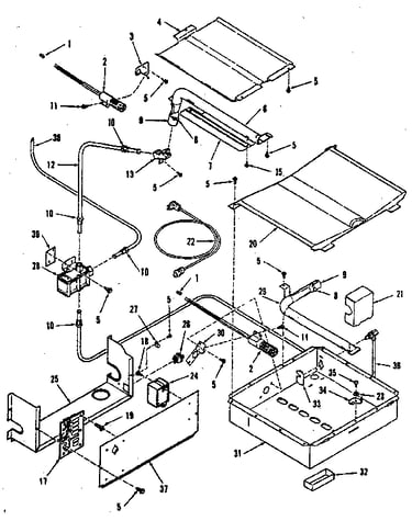 Broiler & oven burner section