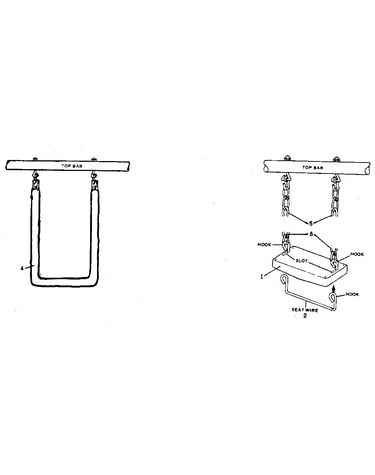 Flying trapeze, swing assembly