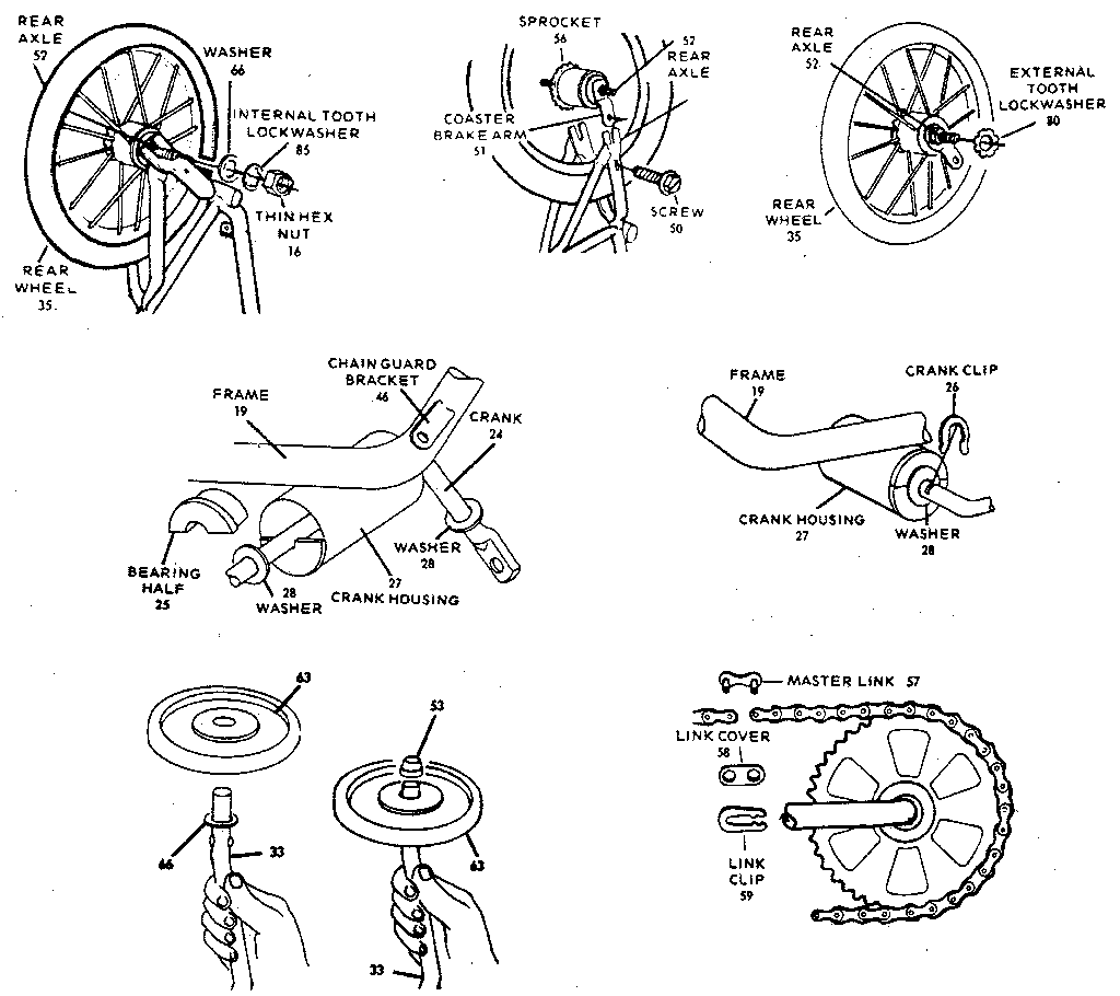 Wheel and crank assembly