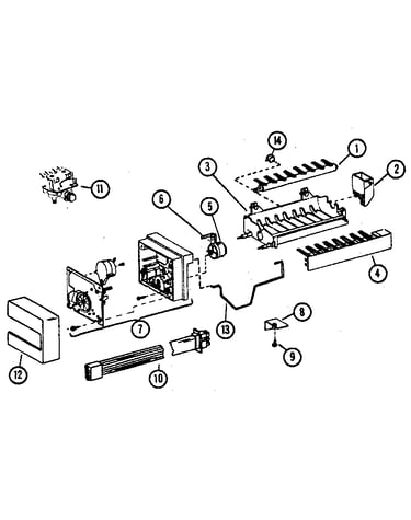 8 cube compact ice maker - assembly no. d7824701