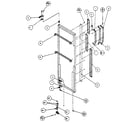 Amana SC25H refrigerator door, hinge and trim diagram