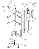 Refrigerator door, hinge and trim