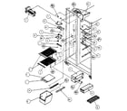 Amana SC25H freezer shelving and refrigerator light diagram