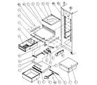 Amana SC25H refrigerator shelving and drawers diagram