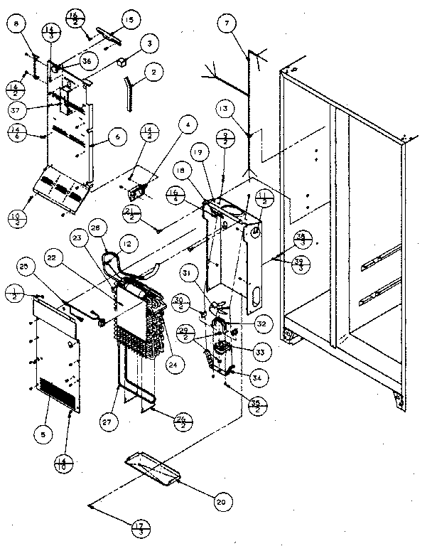 Evaporator and air handling