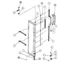 Amana SC25H freezer door, hinge and trim diagram