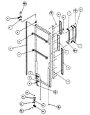 Refrigerator door, hinge and trim