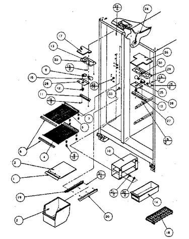 Freezer shelving and refrigerator light