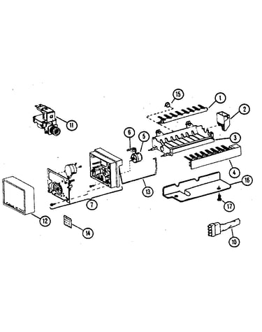 8 cube compact ice maker - assembly no. d7824701