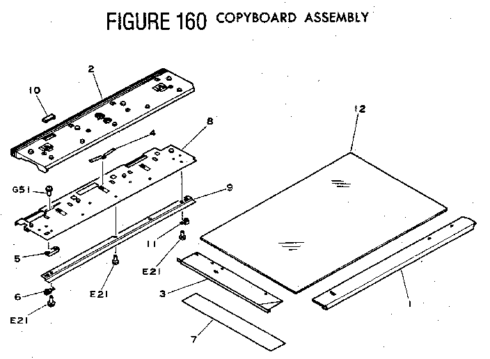 FIGURE 160 COPYBOARD ASSEMBLY