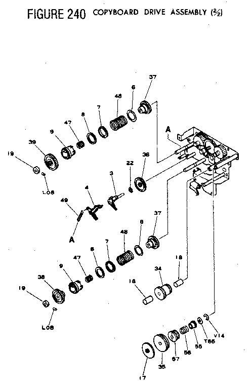 FIGURE 240 COPYBOARD DRIVE ASSEMBLY (2/2)