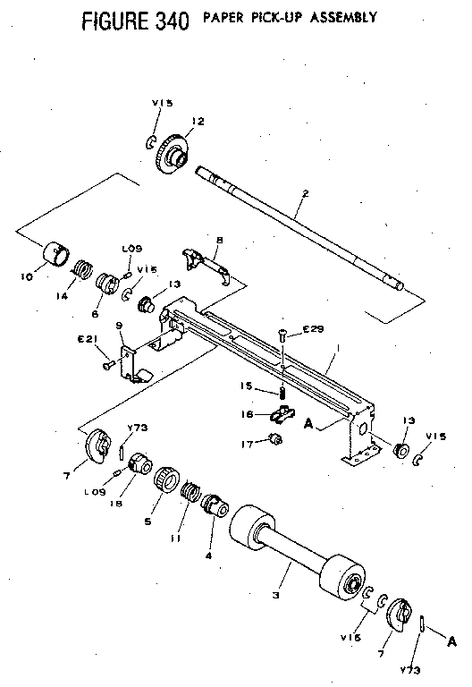 FIGURE 340 PAPER PICK-UP ASSEMBLY