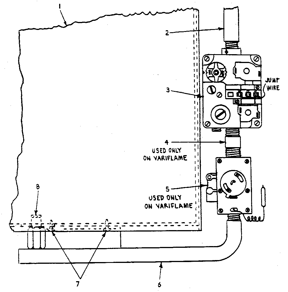 TOP VIEW OF SINGLE BURNER BOX ASSY.