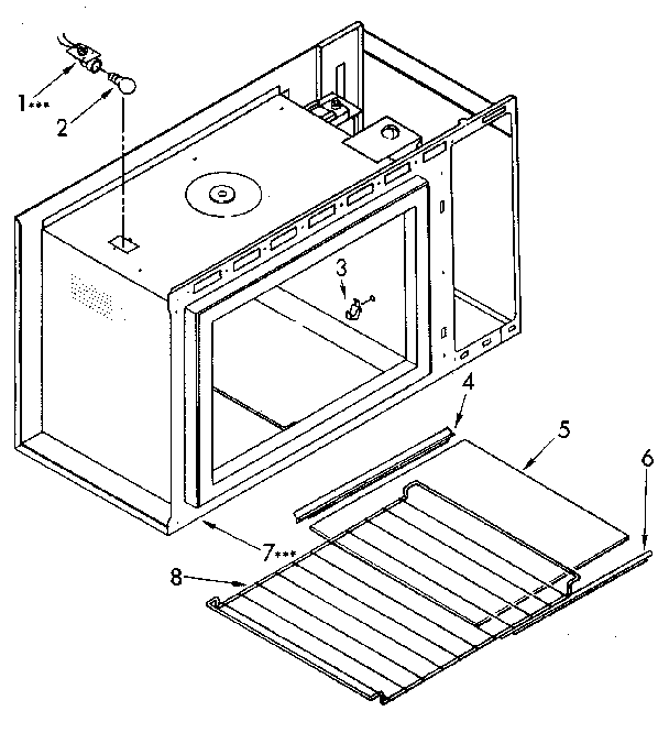 Microwave cabinet and hinge