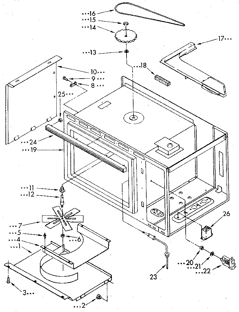 Microwave cabinet and stirrer