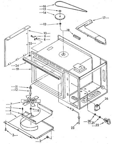 Microwave cabinet and stirrer