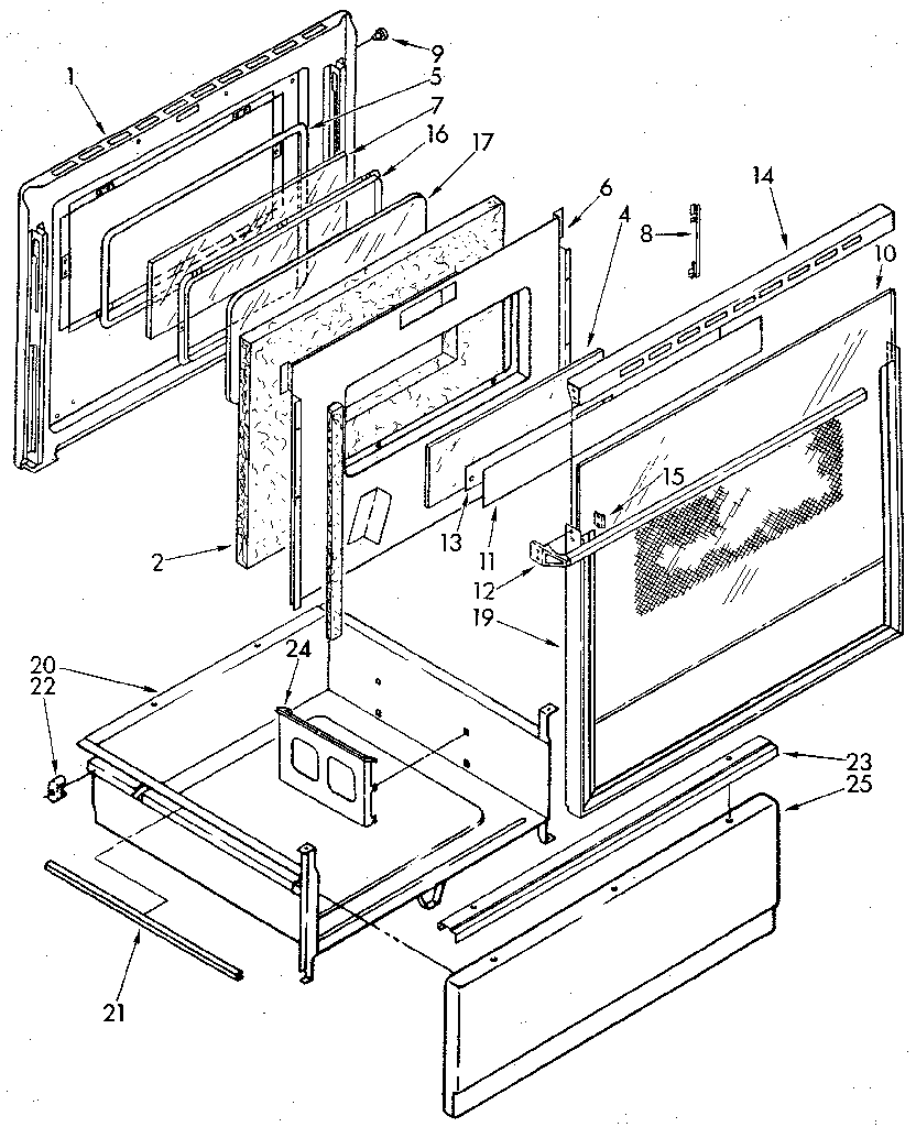 Lower electric oven door