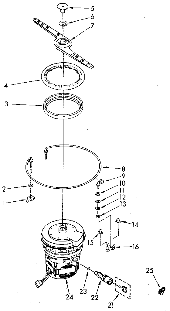 Heater, pump and lower sprayarm