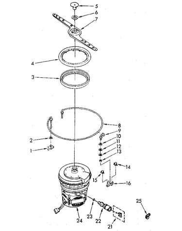 Heater, pump and lower sprayarm