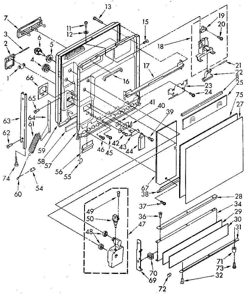 Door and toe panel