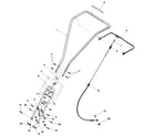 Troybilt TUFFY SERIAL #XD0100 & UP handlebars, forward clutch cable & handlebar mtg hdw diagram
