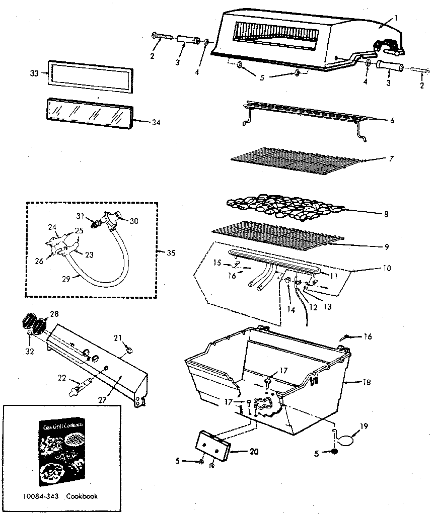 Grill and burner section