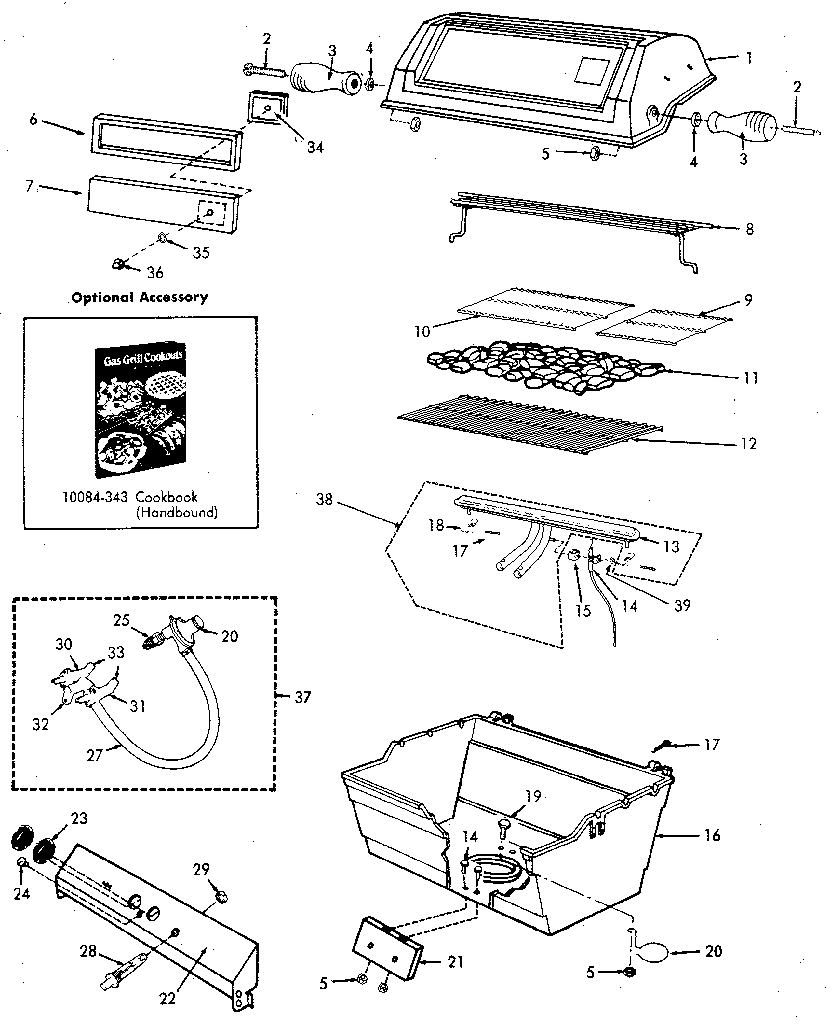 Grill and burner section