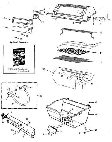 Grill and burner section