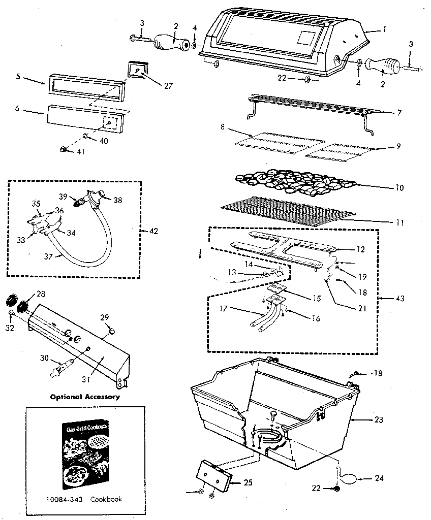 Grill and burner section