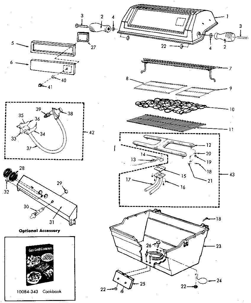 Grill and burner section