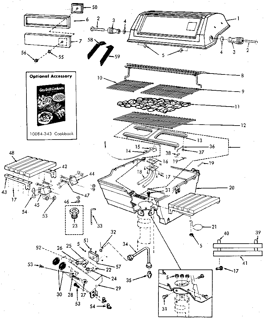 Grill and burner section