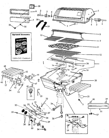 Grill and burner section