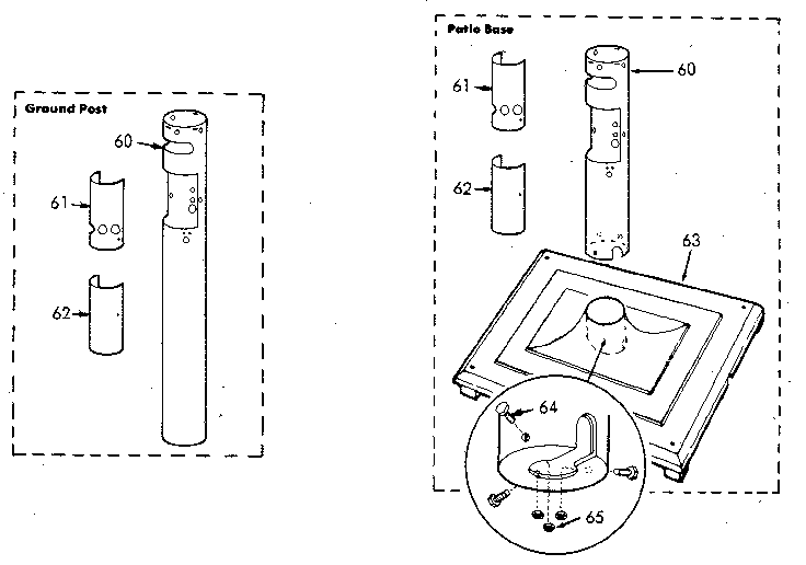 GROUND POST AND PATIO BASE