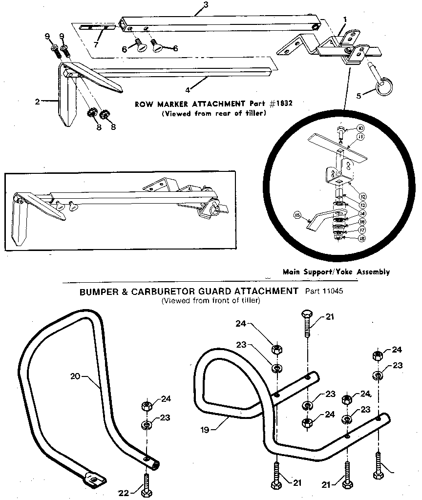 Row marker attachment