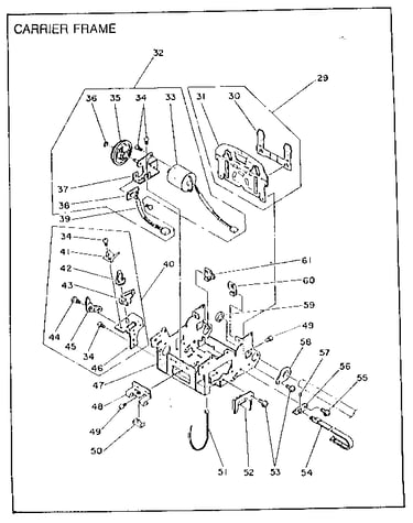 Carrier drive & carrier frame mechanism