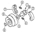WW Grinder CHIPPEWA3.5HP-5HP centrifugal clutch 3/4" & 1" bore diagram