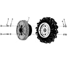 Troybilt HORSE SERIAL NO 857037 AND UP wheel assembly diagram