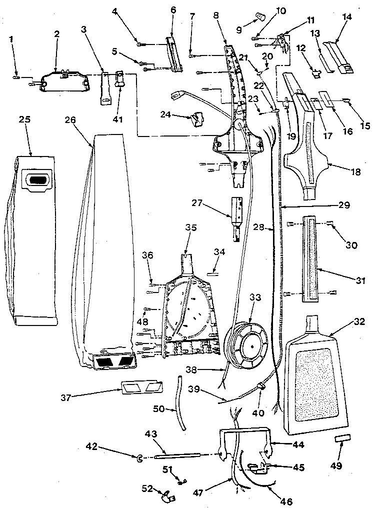 Handle and bag housing