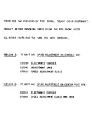 Model notes