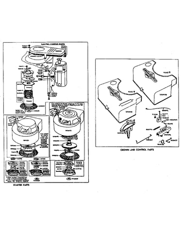 Starter parts, crown, & control parts