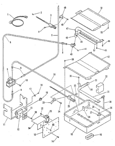 Broiler and oven burner section