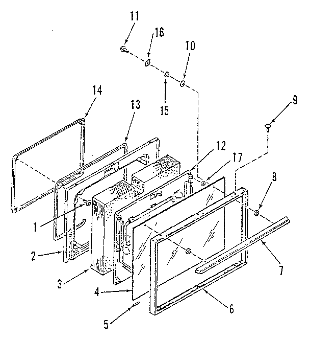 Oven door section