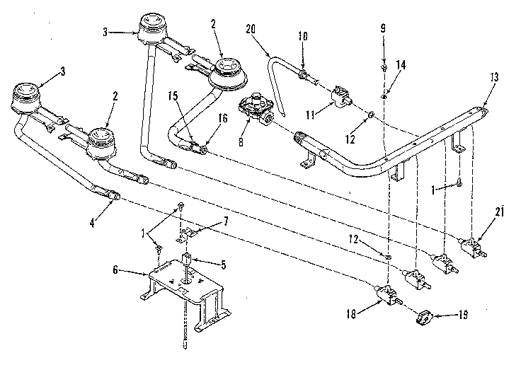 Top burner section