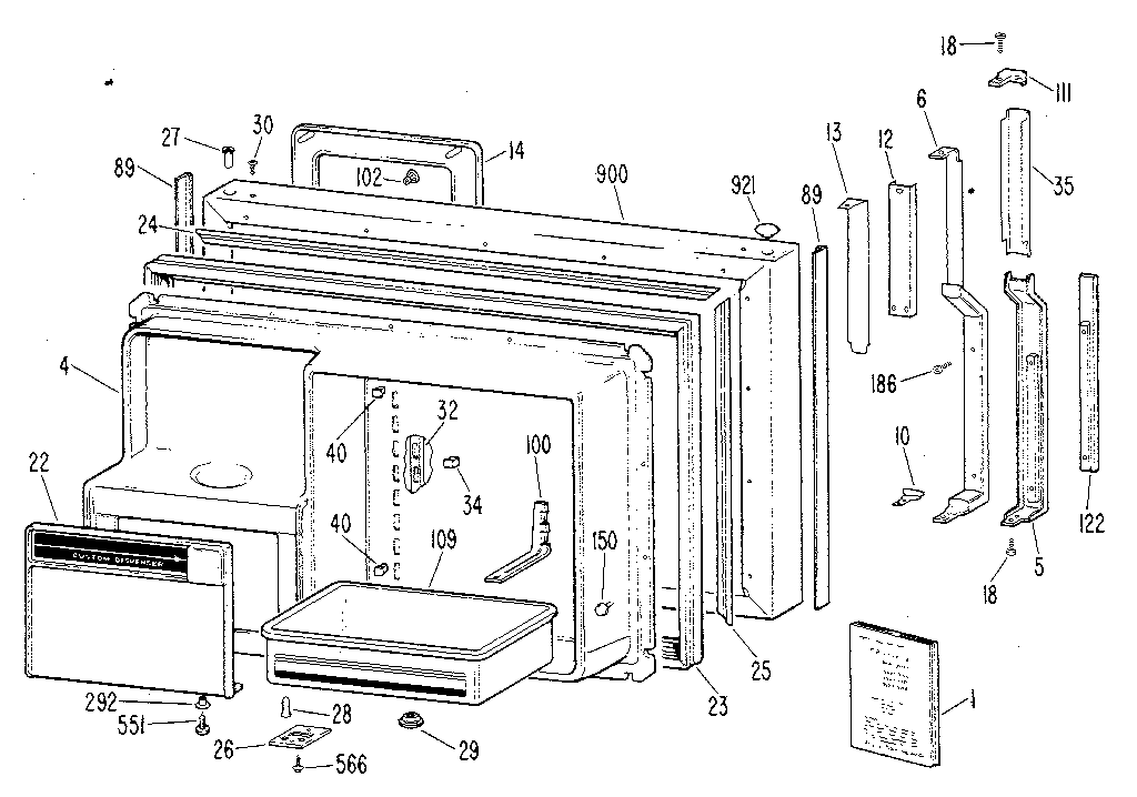 Freezer door