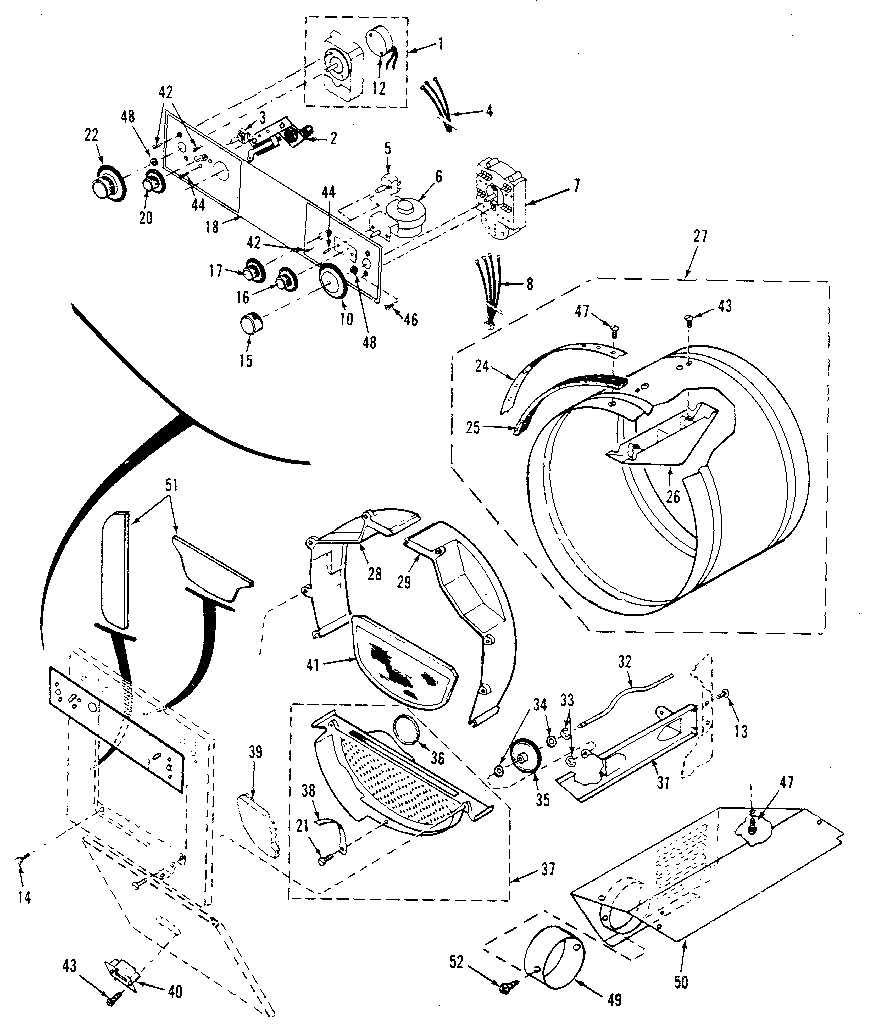 Console controls, drum