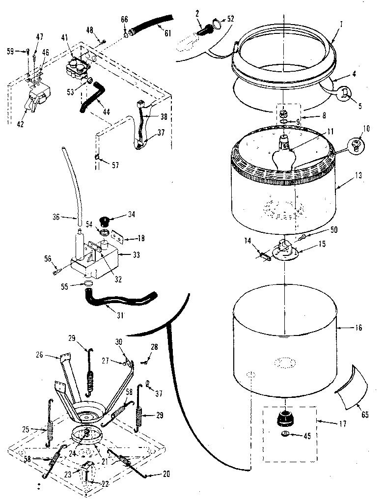 TUBS, WATER VALVE, LID SWITCH