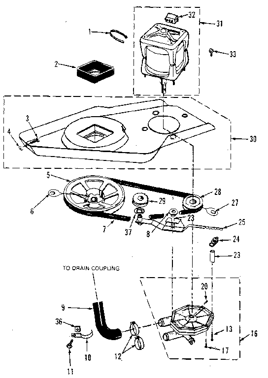 Washer drive system, pump