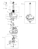Transmission, water seal, lower bearing asmy.