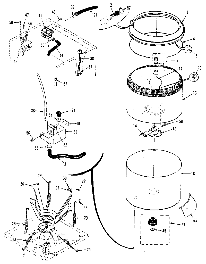 TUBS, WATER VALVE, LID SWITCH